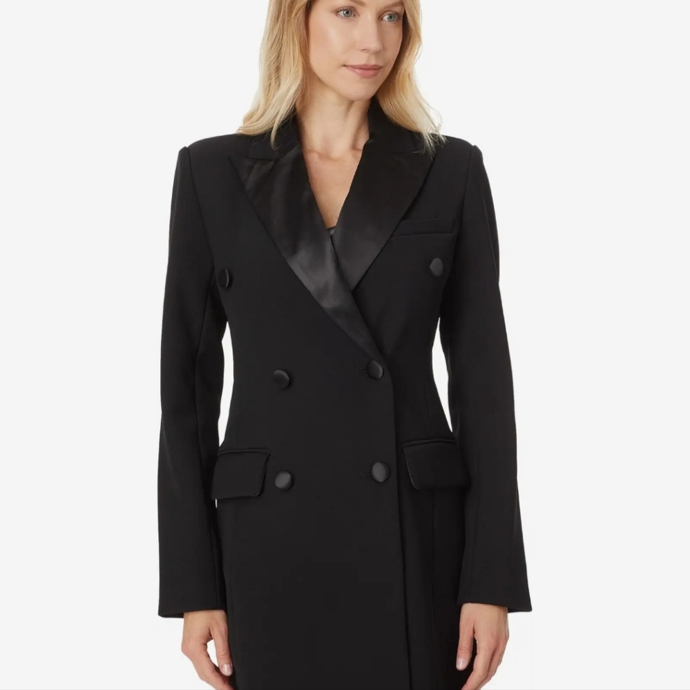 Avec Les Filles Tailored Tuxedo Coat size XS black